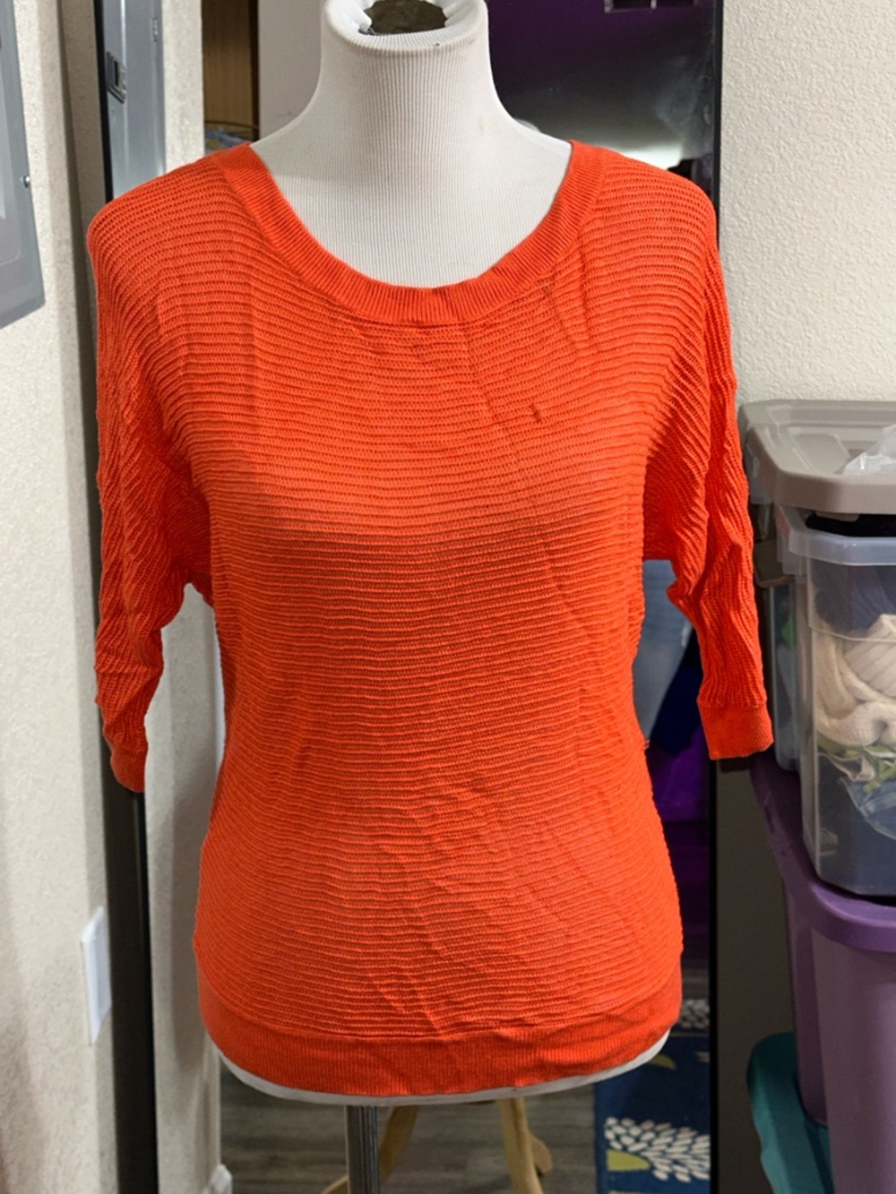 Women’s Bright Orange Lightweight Knit Sweater